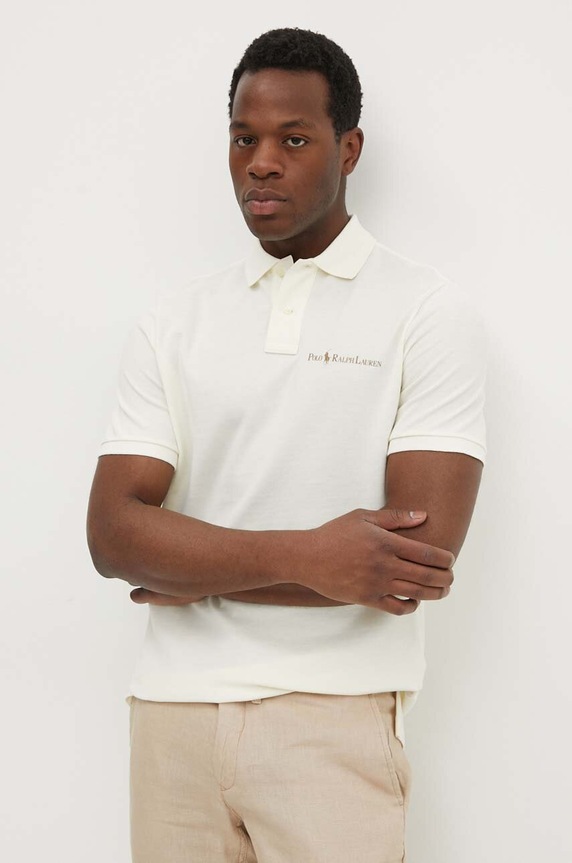 Polo Ralph Lauren polo bawełniane beżowy 710950131