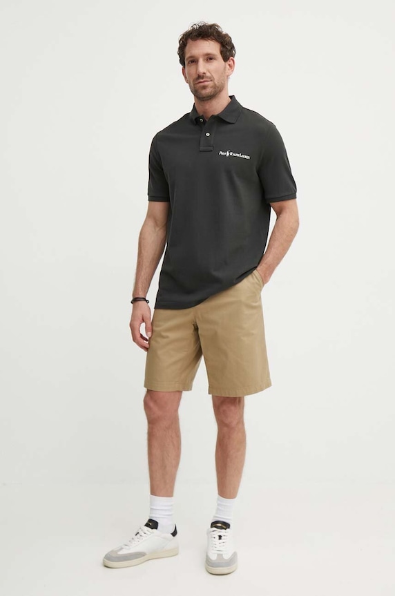 Polo Ralph Lauren polo bawełniane 710950131 czarny AW24