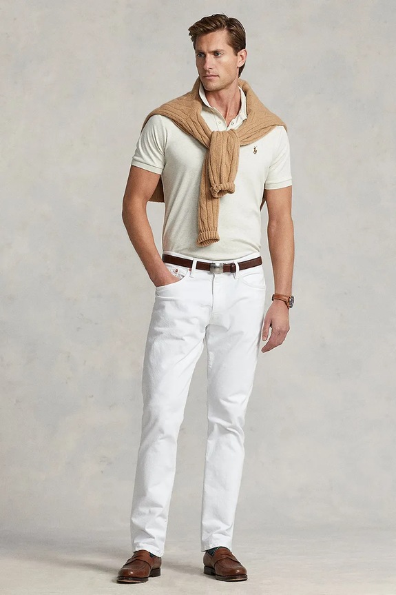 Oblečenie Bavlnené polo tričko Polo Ralph Lauren 710713130 biela