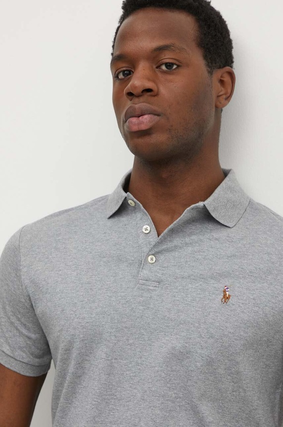 Odzież Polo Ralph Lauren polo bawełniane 710713130 szary