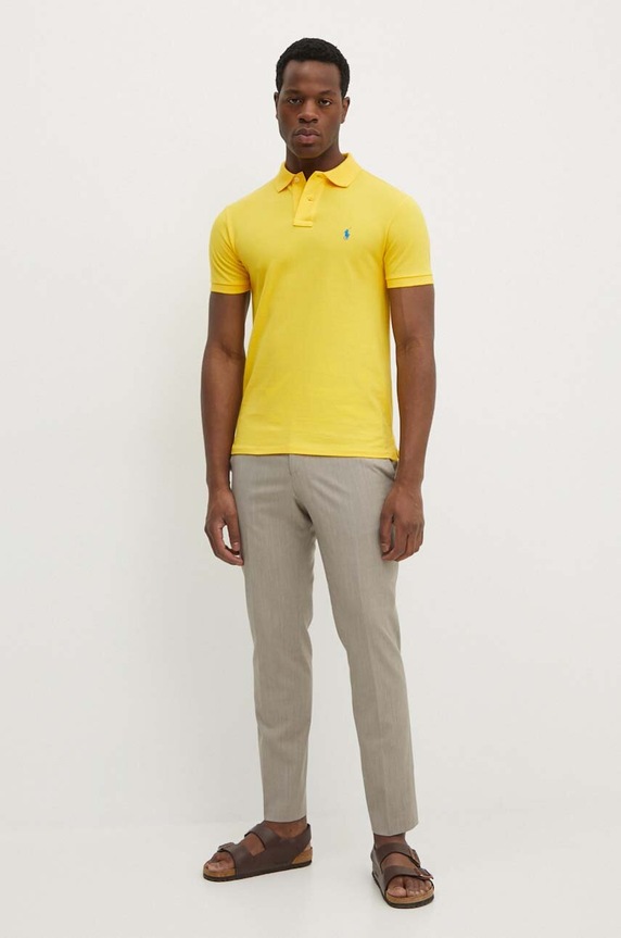 Polo Ralph Lauren polo bawełniane 710795080 żółty SS26