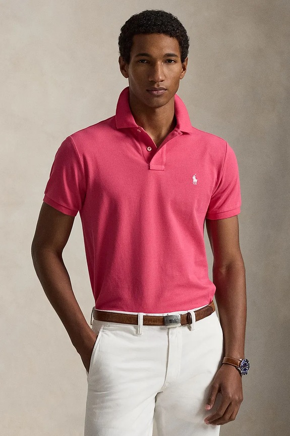 Polo Ralph Lauren polo de bumbac regular roz 710795080