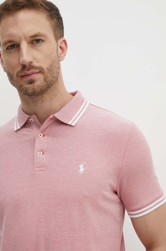 Polo tričko Polo Ralph Lauren hladký růžová 710941492
