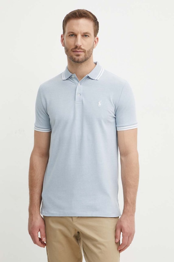Polo Ralph Lauren polo 710941492 niebieski AW24