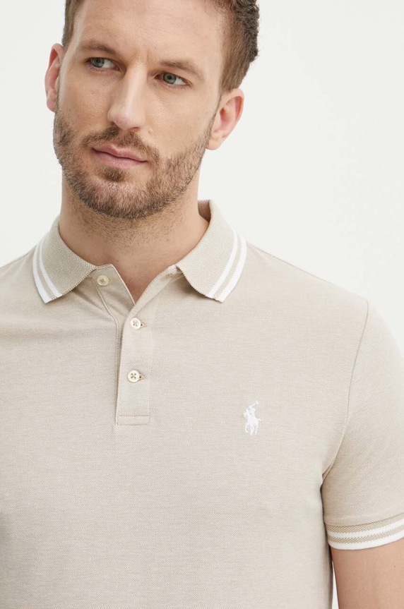 Polo tričko Polo Ralph Lauren hladký béžová 710941492