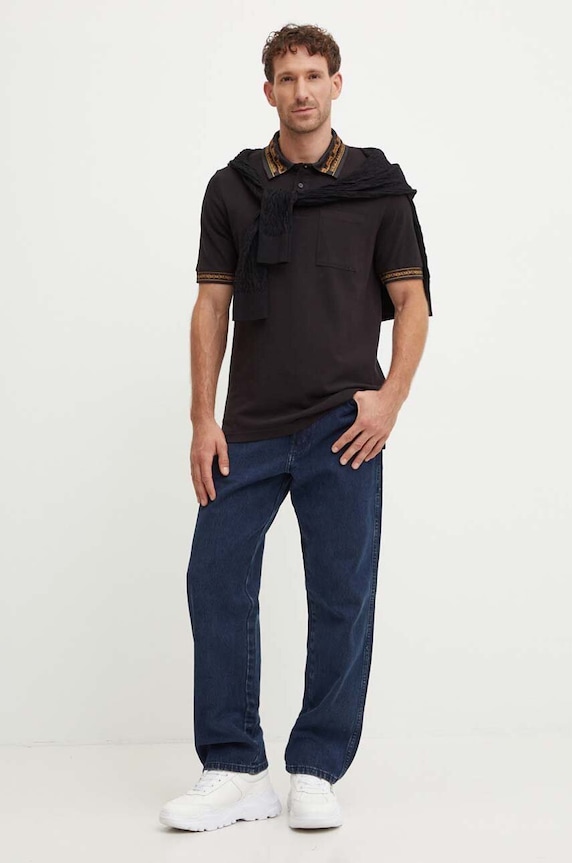 Versace Jeans Couture polo bawełniane 77GAGT04.CJ01T czarny AW24