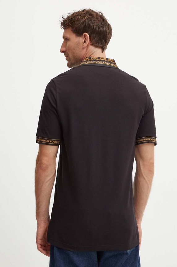 Odzież Versace Jeans Couture polo bawełniane 77GAGT04.CJ01T czarny