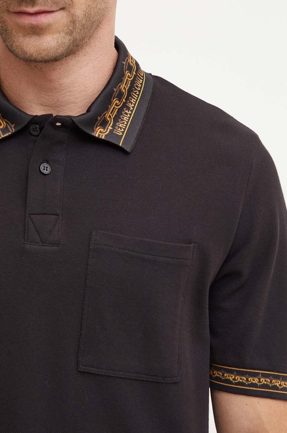 Versace Jeans Couture polo bawełniane czarny 77GAGT04.CJ01T