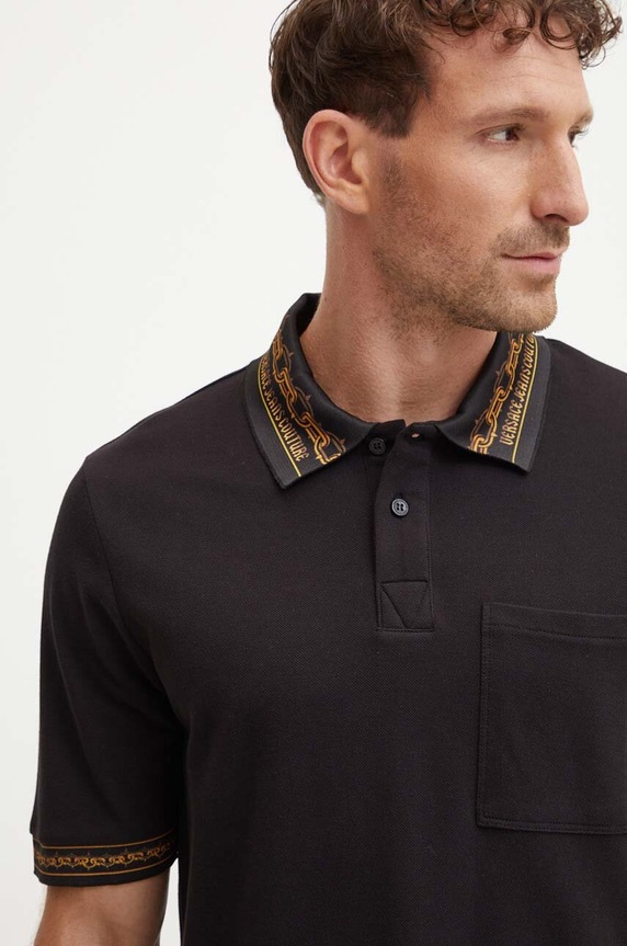 Versace Jeans Couture polo bawełniane 77GAGT04.CJ01T czarny