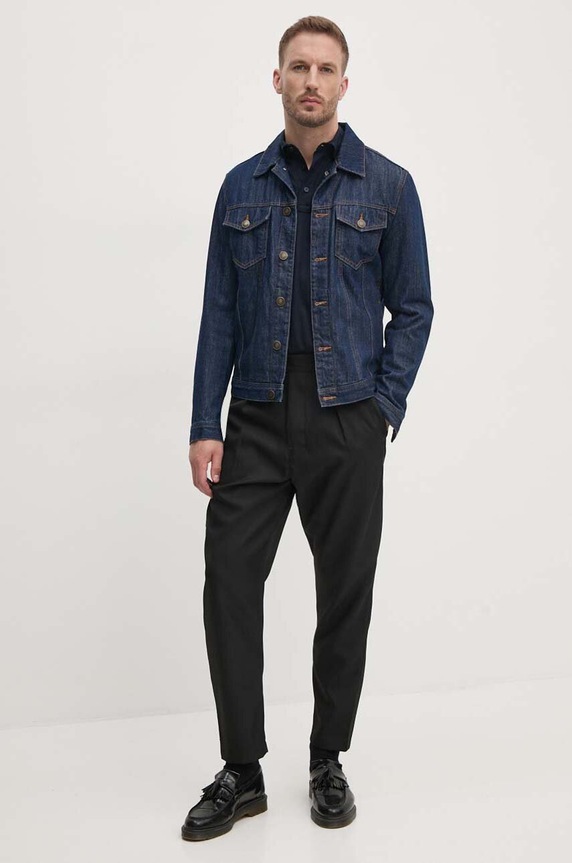 Polo tričko Paul&Shark 14311734 námořnická modř AW24
