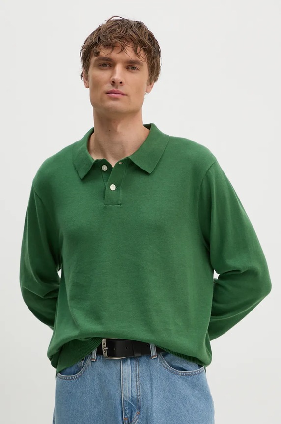 Levi's sweter bawełniany bawełna zielony A8623