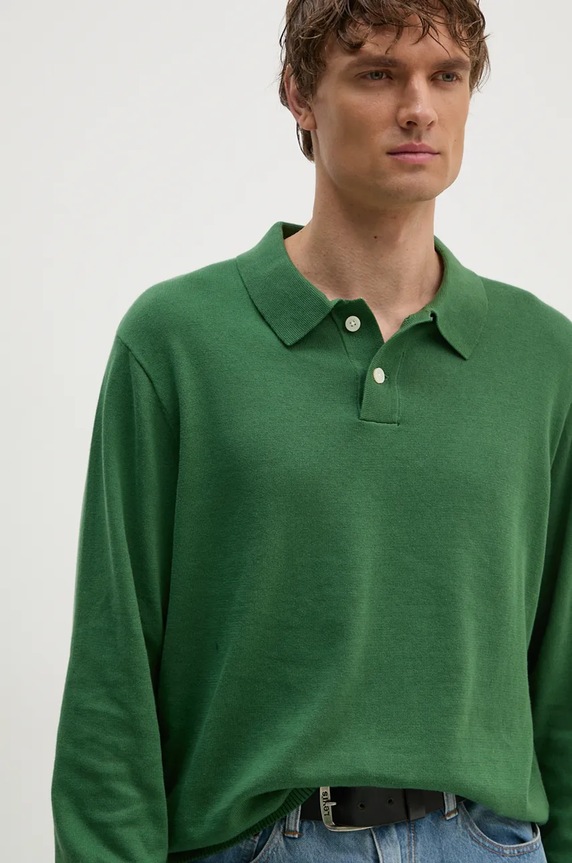 Levi's sweter bawełniany zielony A8623