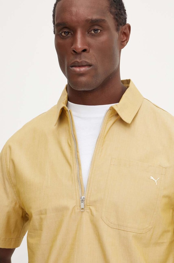 Puma cotton polo shirt MMQ beige 626642
