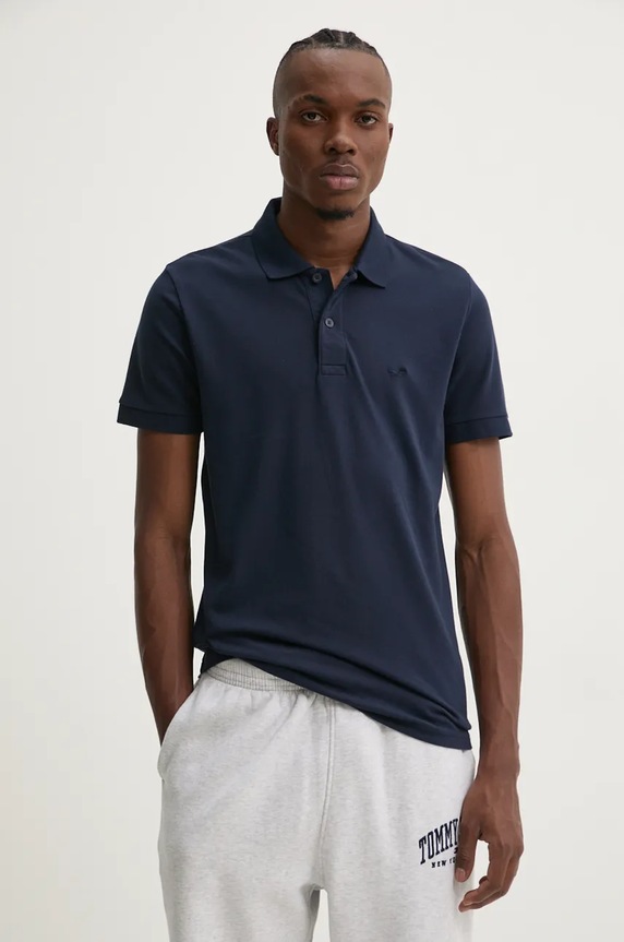 Πόλο Hollister Co. με ελαστάν σκούρο μπλε KI324.4117.200