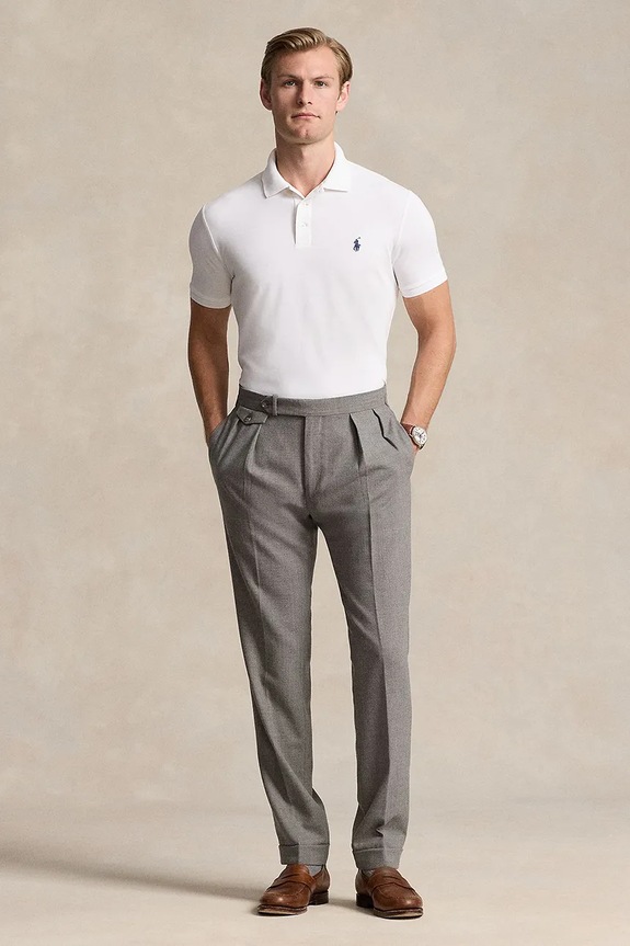 Ruházat Polo Ralph Lauren póló férfi pamut elasztánnal 710941439 fehér
