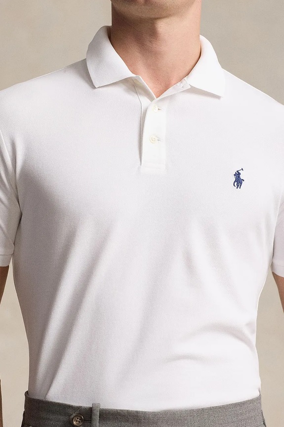 Polo Ralph Lauren póló férfi pamut elasztánnal fehér 710941439