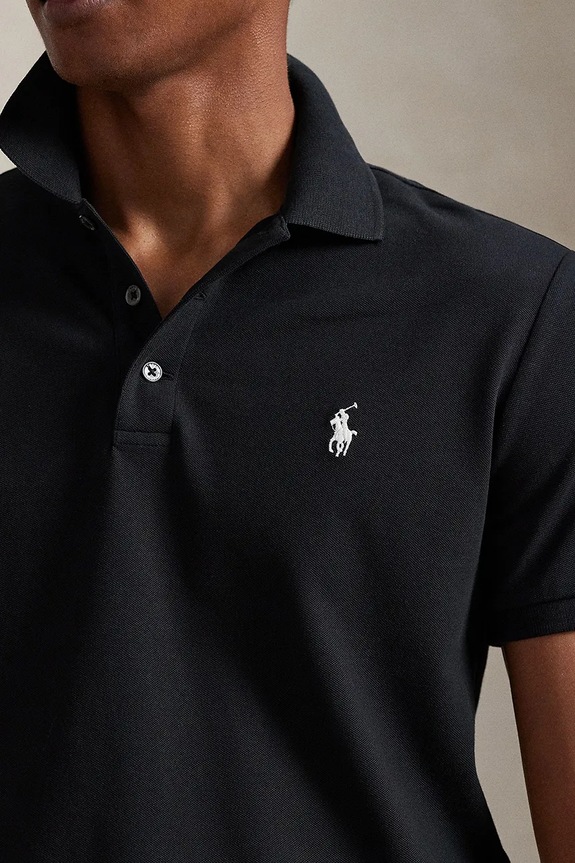Polo Ralph Lauren πόλο ανδρικό βαμβάκι με ελαστάν μαύρο 710941439