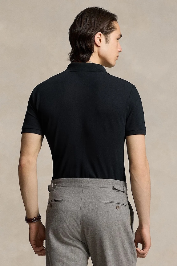 Polo Ralph Lauren polo shirt men's cotton with elastane 710941439 black SS26