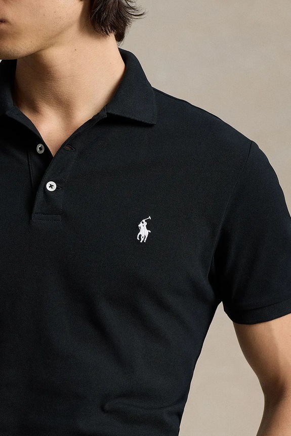Polo Ralph Lauren polo shirt men's cotton with elastane black 710941439