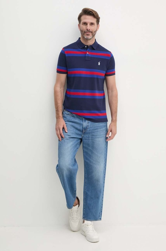 Polo Ralph Lauren cotton polo shirt 710951896 navy AW24