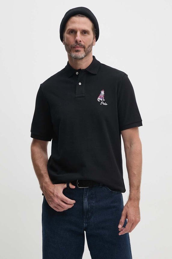 Polo Ralph Lauren polo bawełniane regular czarny 710953336
