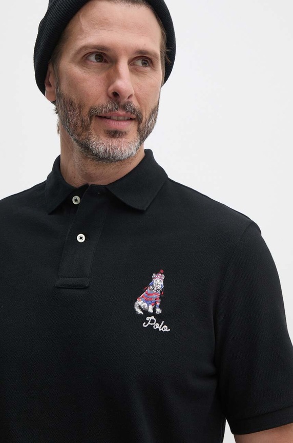 Polo Ralph Lauren polo bawełniane czarny 710953336