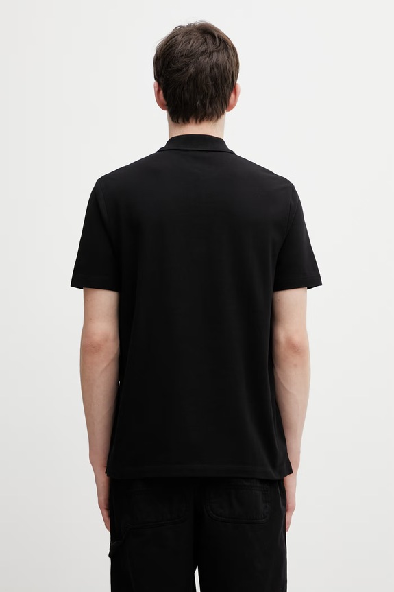 Oblačila A.P.C. moška polo majica bombažna polo standard GOTS COGWZ.H26342 črna