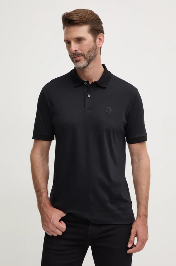 BOSS polo bawełniane czarny 50527665