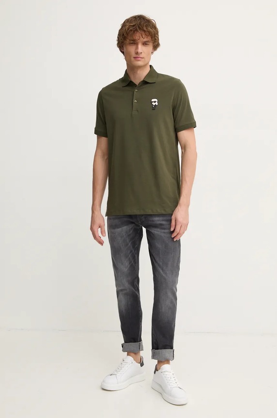 Polo tričko Karl Lagerfeld 544221.745022 zelená AW24