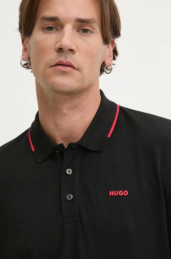 HUGO longsleeve bawełniany czarny 50525864