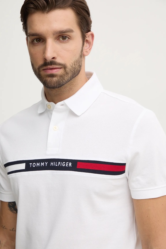 Tommy Hilfiger tricou polo alb MW0MW38130