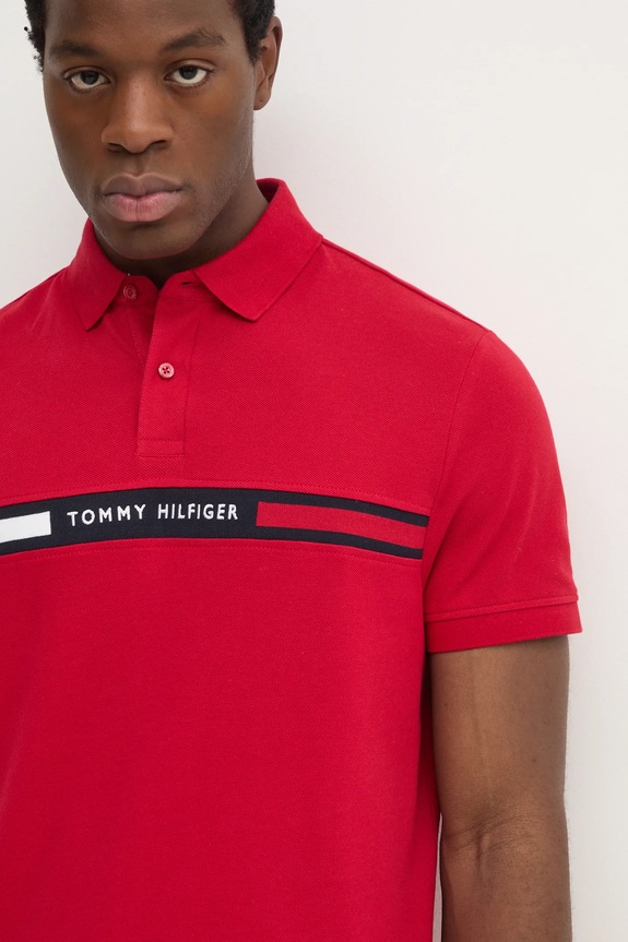 Polo tričko Tommy Hilfiger červená MW0MW38130