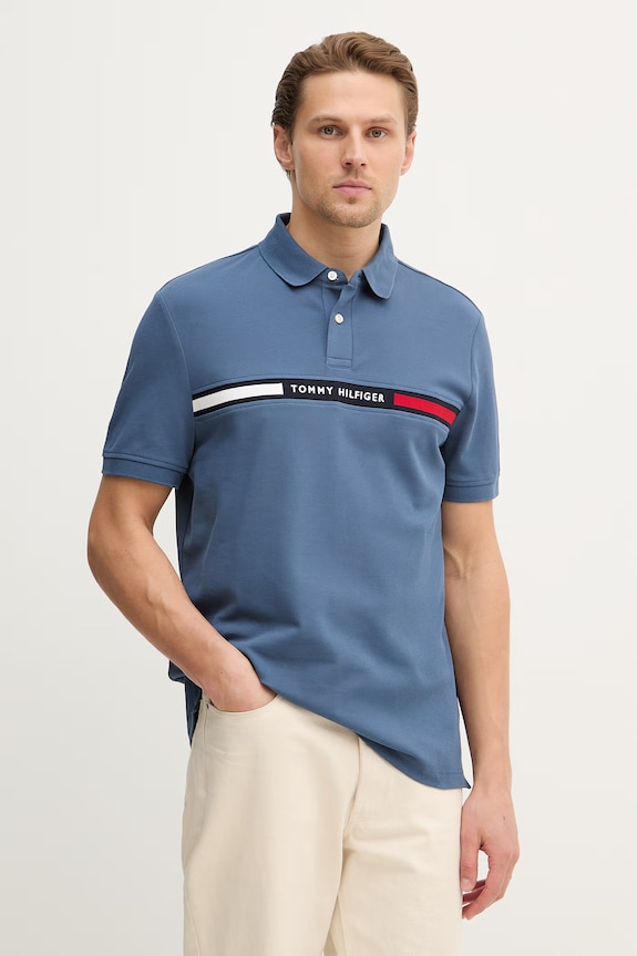 Polo tričko Tommy Hilfiger modrá MW0MW38130