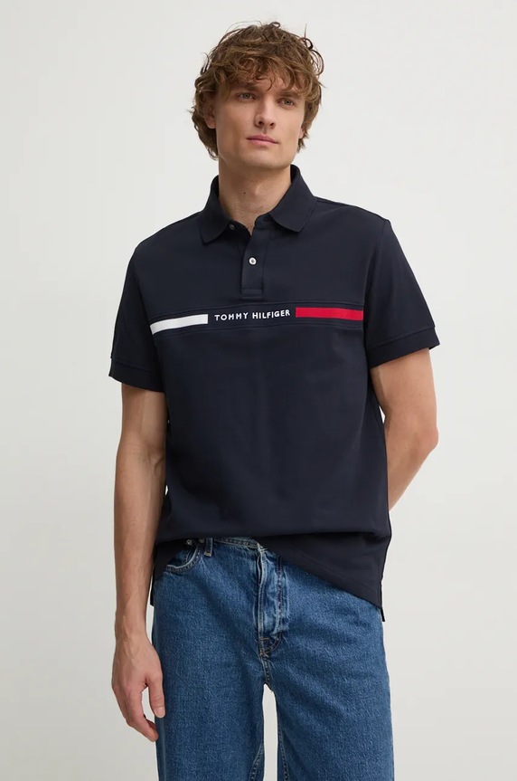Polo tričko Tommy Hilfiger nášivka tmavomodrá MW0MW38130