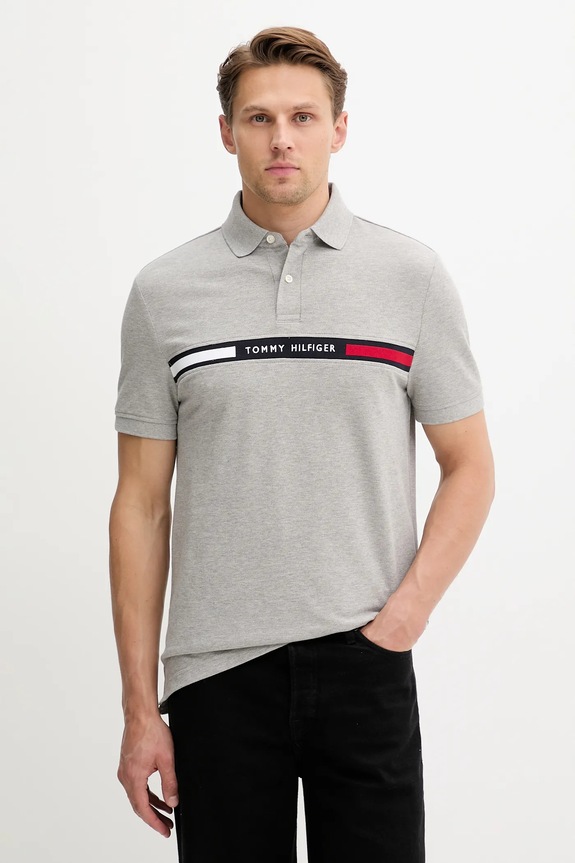 Tommy Hilfiger polo regular szary MW0MW38130