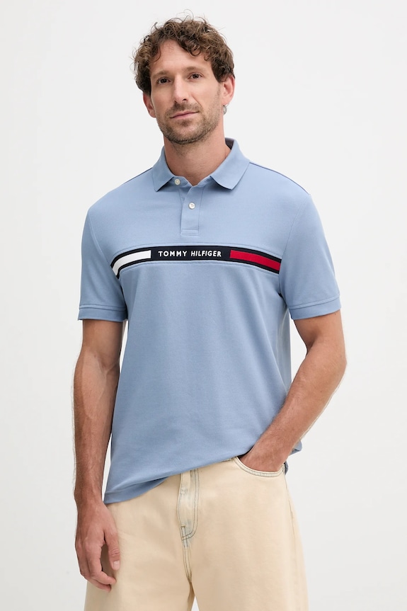 Πόλο Tommy Hilfiger κανονικό μπλε MW0MW38130