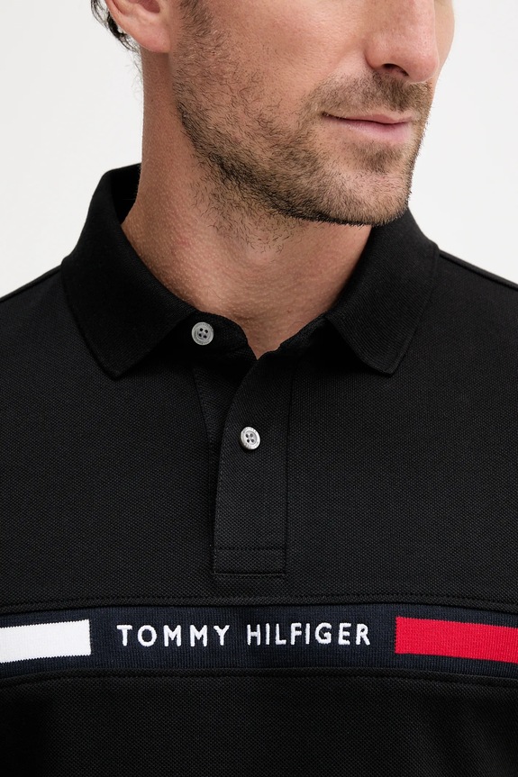 Polo tričko Tommy Hilfiger černá MW0MW38130