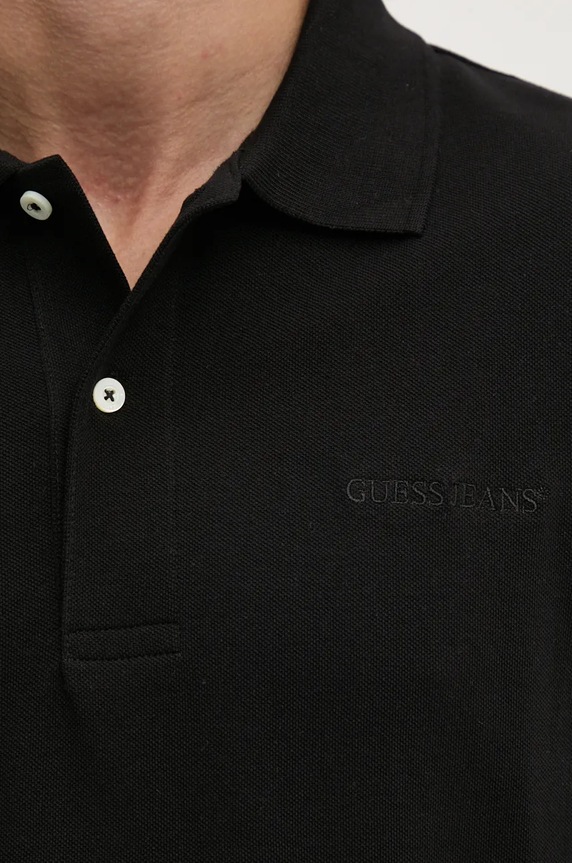 Bavlnené polo tričko Guess Jeans M4BP29.KCJV1 čierna