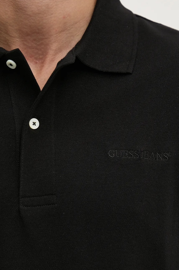 Bavlnené polo tričko Guess Jeans M4BP29.KCJV1 čierna