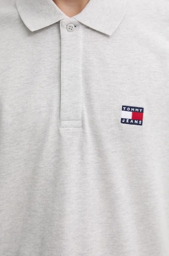 Bavlnené polo tričko Tommy Jeans DM0DM19622 sivá