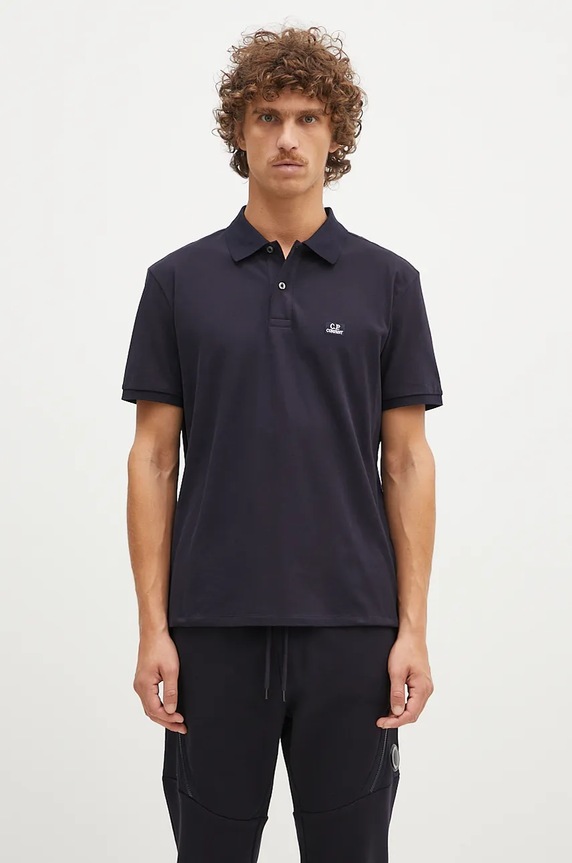 C.P. Company polo shirt Stretch Piquet Logo Polo with elastane navy 17CMPL065A005263W