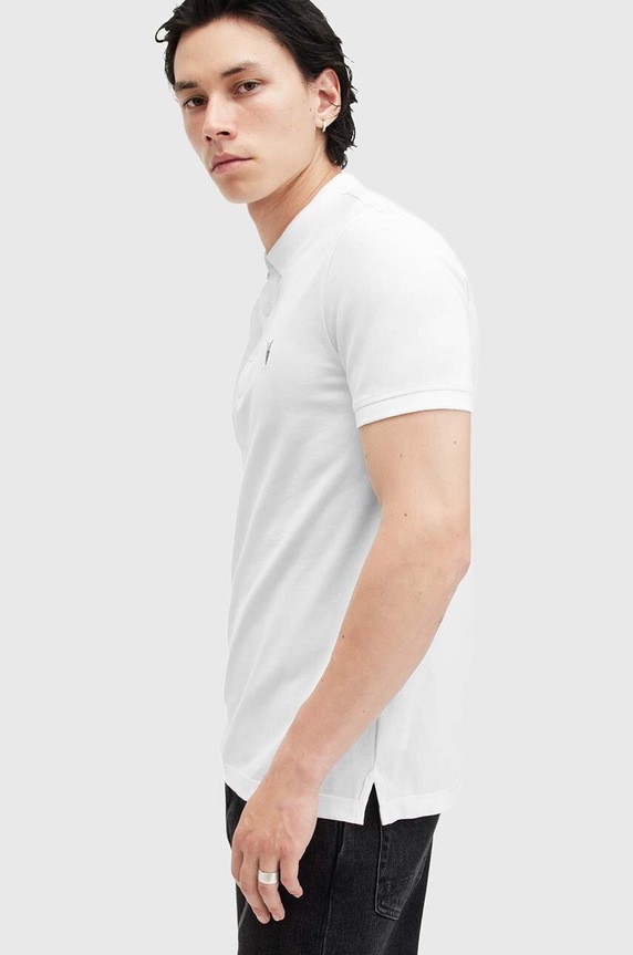 Îmbrăcăminte AllSaints polo bărbați din bumbac M075PB alb