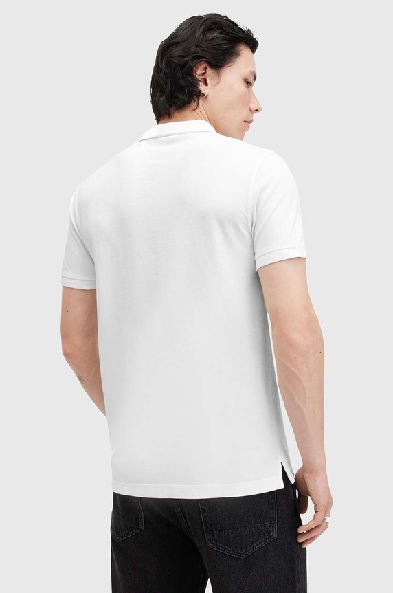 AllSaints polo bărbați din bumbac alb M075PB