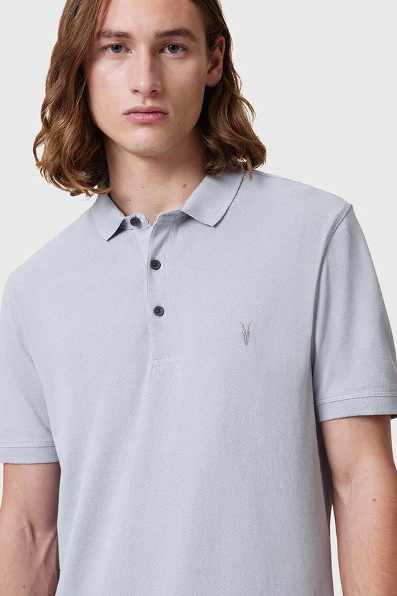 AllSaints πόλο Ανδρικό βαμβακερό M075PB μπλε AA00