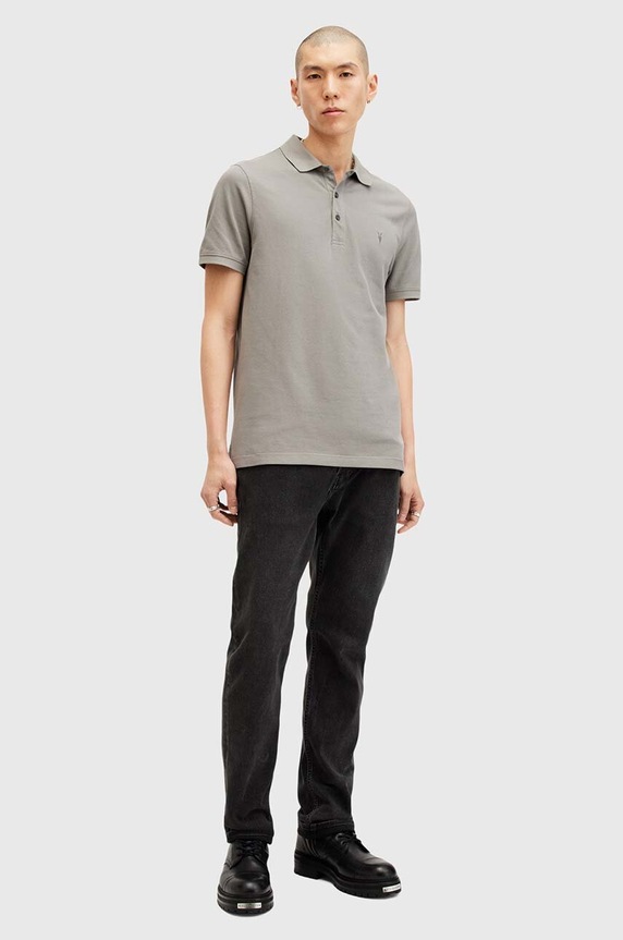 AllSaints polo męskie bawełniane szary M075PB