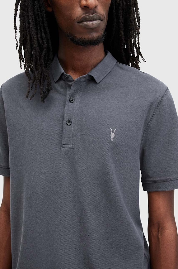 AllSaints polo tričko pánske bavlnené M075PB tmavomodrá AA00