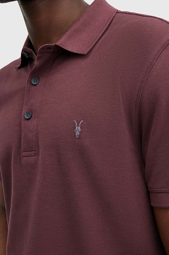 AllSaints férfi pamut póló M075PB burgundia AA00
