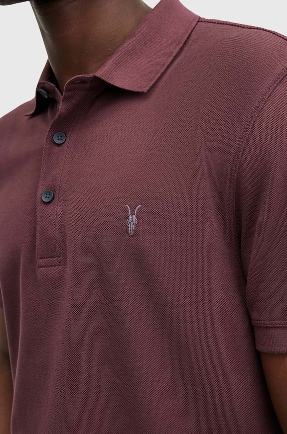 AllSaints férfi pamut póló M075PB burgundia AA00