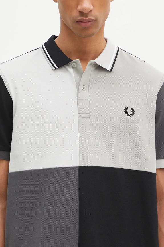 Fred Perry cotton polo shirt Beams Grid Design Fp Shirt black SM7186.102