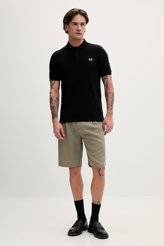 Fred Perry polo bawełniane Plain Fred Perry Shirt M6000.350 czarny AA00
